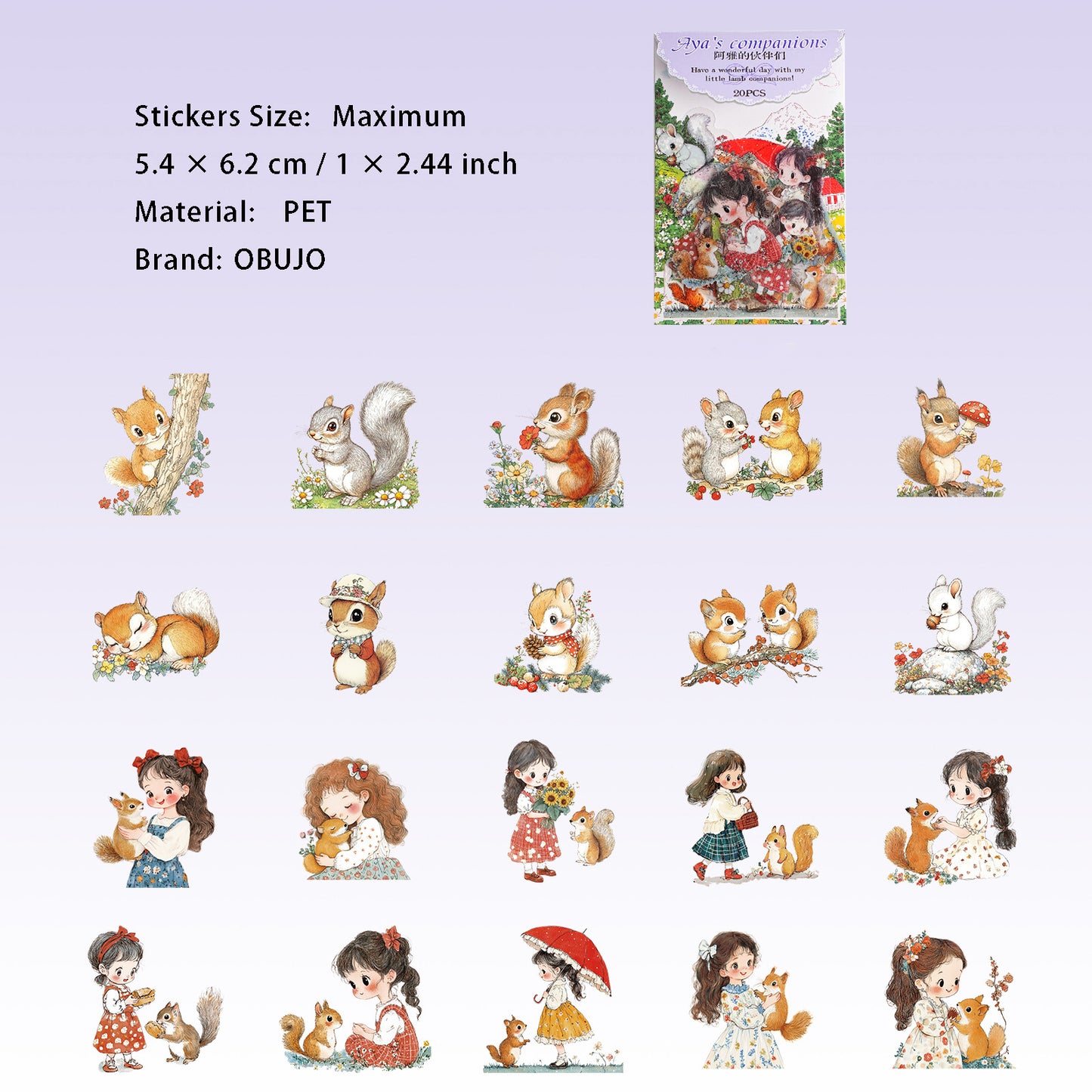 30 Pcs Pet Girl PET Stickers AYJHBM