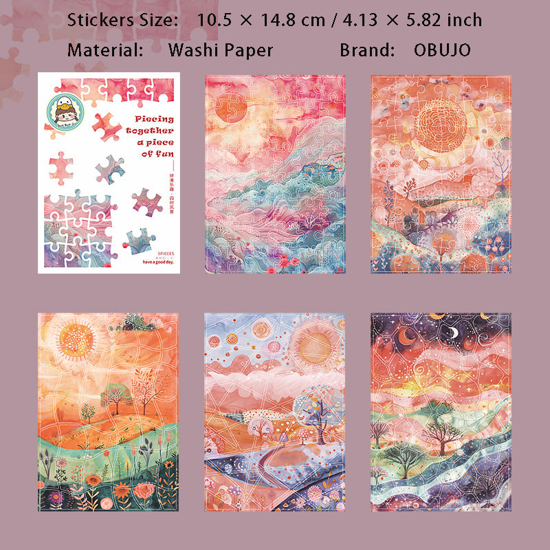 5 Sheets Puzzle Theme DIY Stickers PCLQ