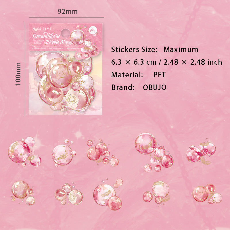 20 Pcs Gold Foil PET Stickers QMPY