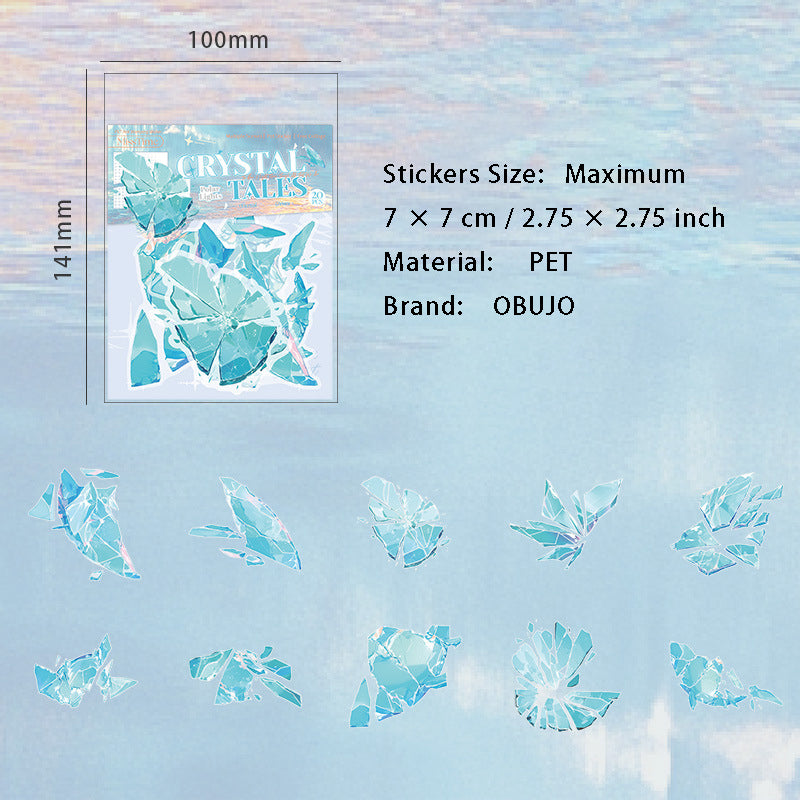 20 Pcs Broken Crystals PET Stickers SJWY