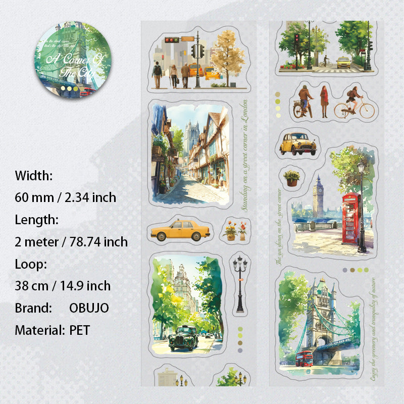 1 Roll City Corner PET Stickers Tape DSYJ