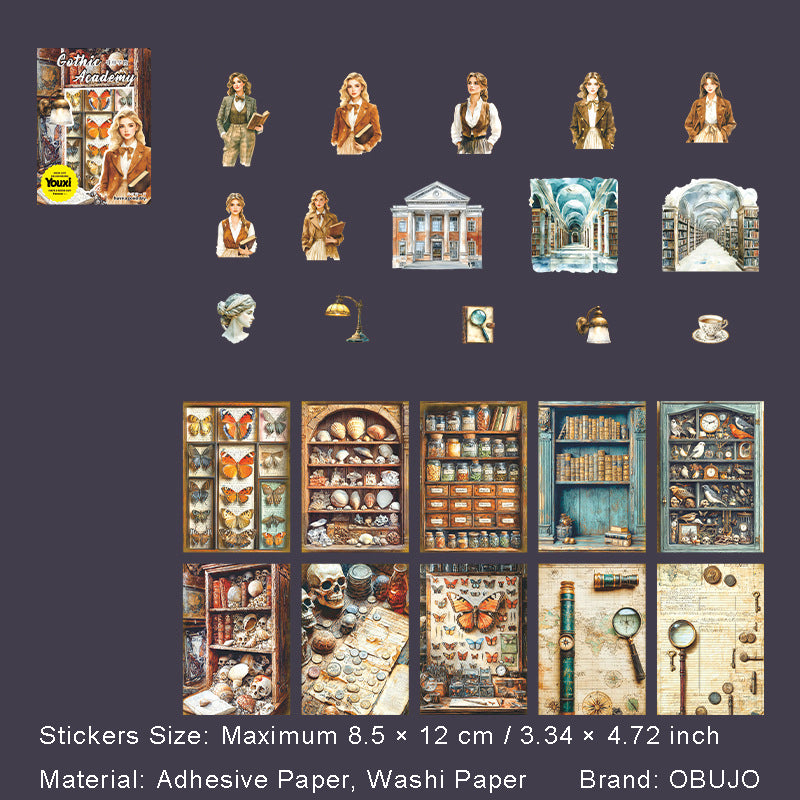 15 Pcs Dark Acadamy Journal Stickers GTXY