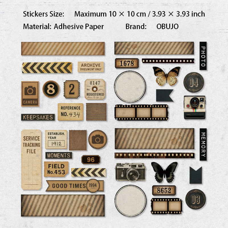 40 Pcs Vintage Junk Journal Stickers PTCLS