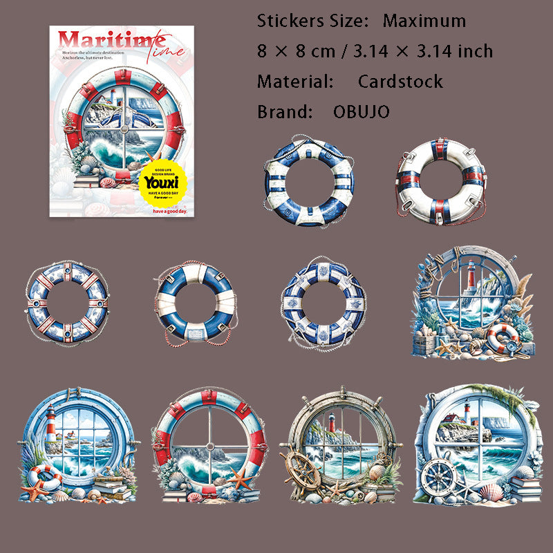15 Pcs Nautical Theme Cardstock Stickers JJSG