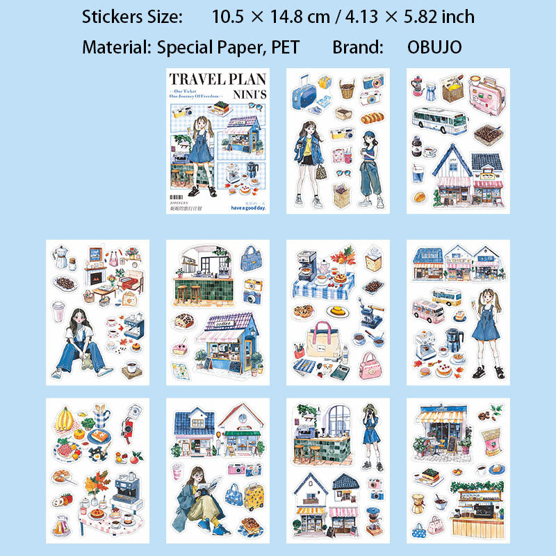 20 Sheets Travel Stickers Book NNLXJH