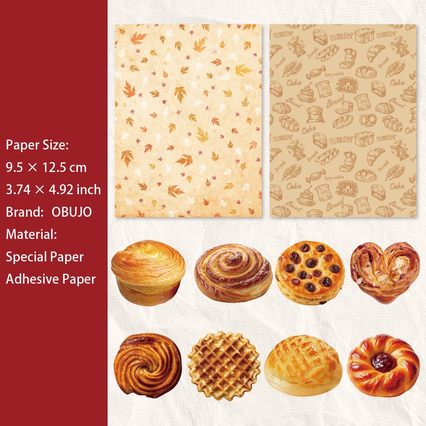14 Pcs Baking Themed Journal Paper and Stickers MBWX