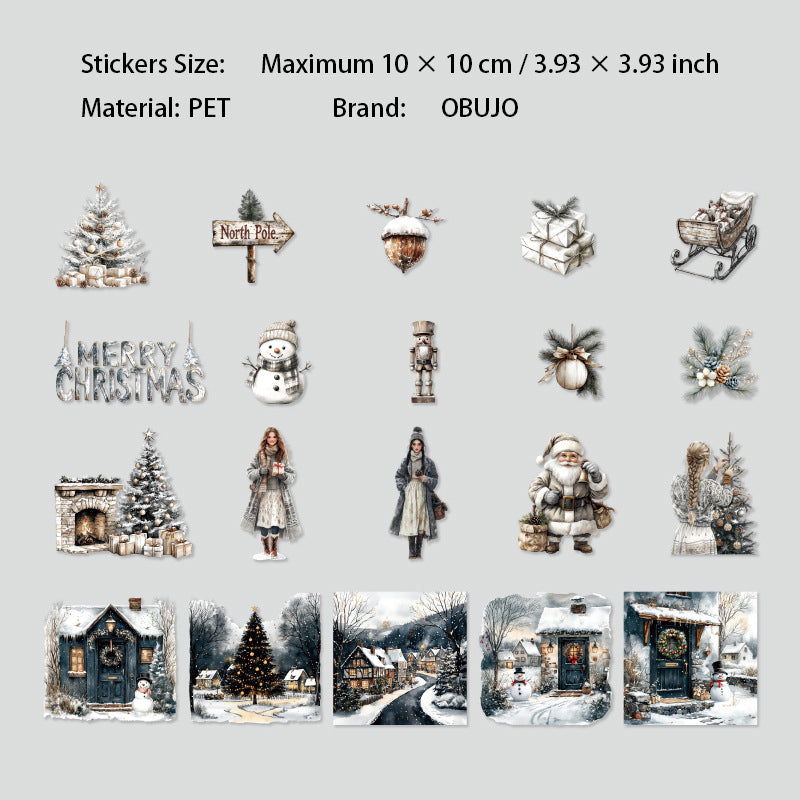40 Pcs Christmas Themed PET Stickers SHKL