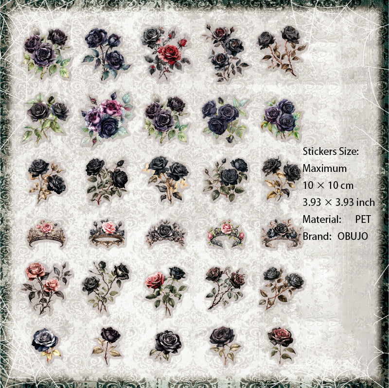 30 Pcs Dark Gothic PET Stickers YSJL