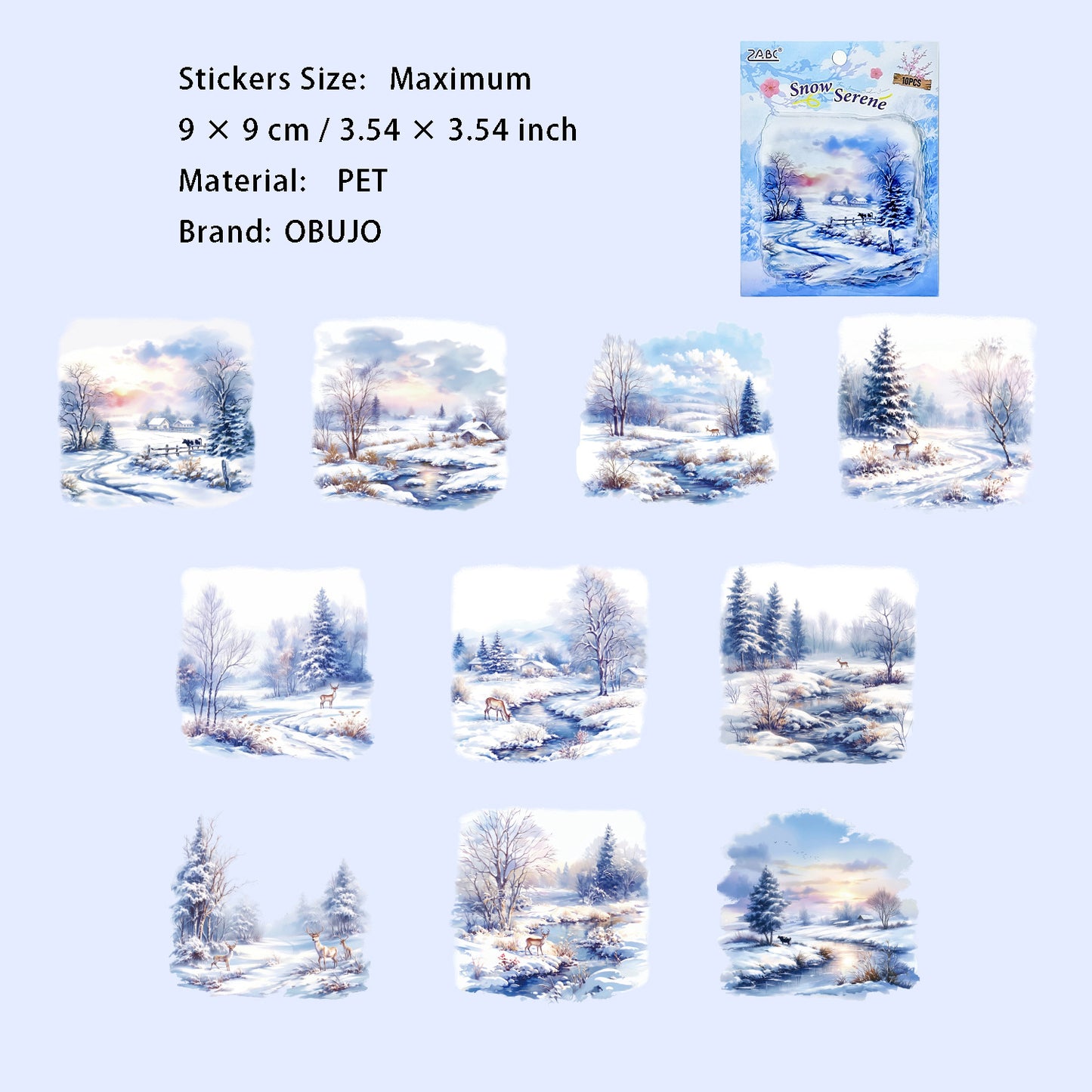 10 Pcs Seasonal Natural Landscape PET Stickers SJWY