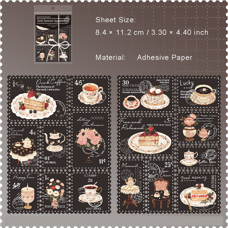 4 Sheets Postage Stamp Stickers SXCY