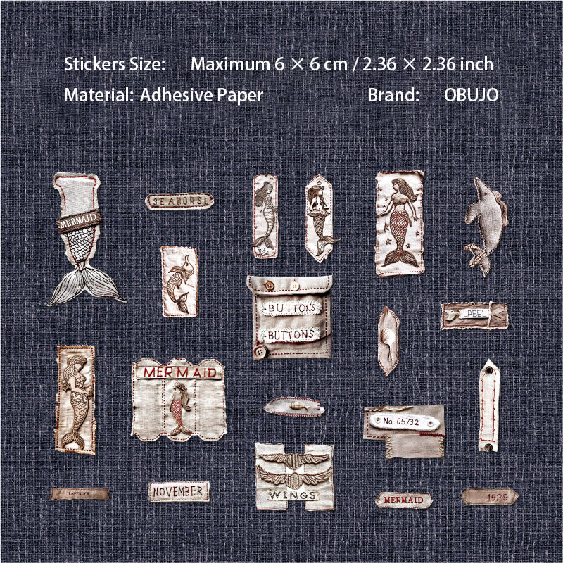 20 Pcs Vintage Lable Stickers SCBBQ