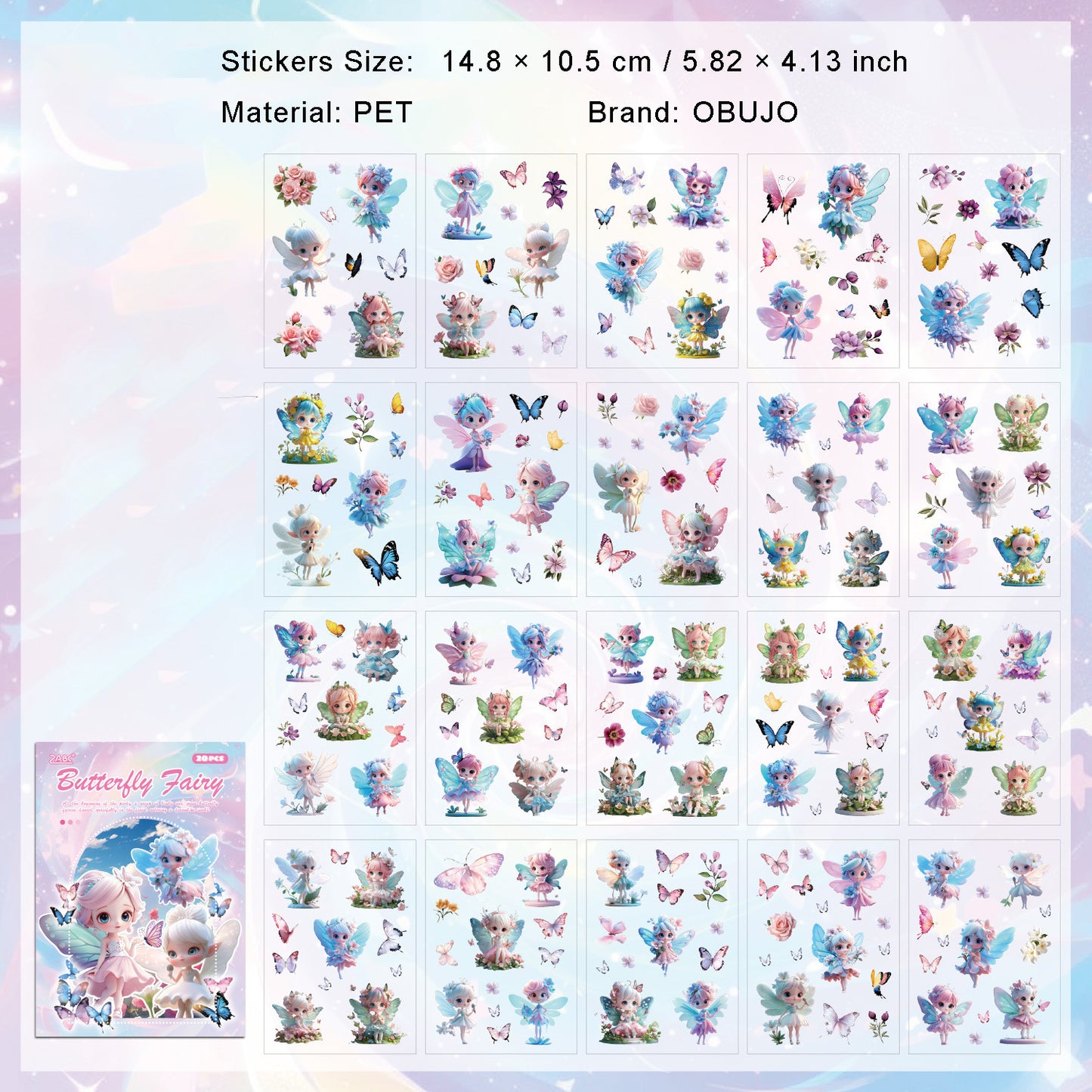 20 Sheets Undersea Animal Stickers Book WXSW