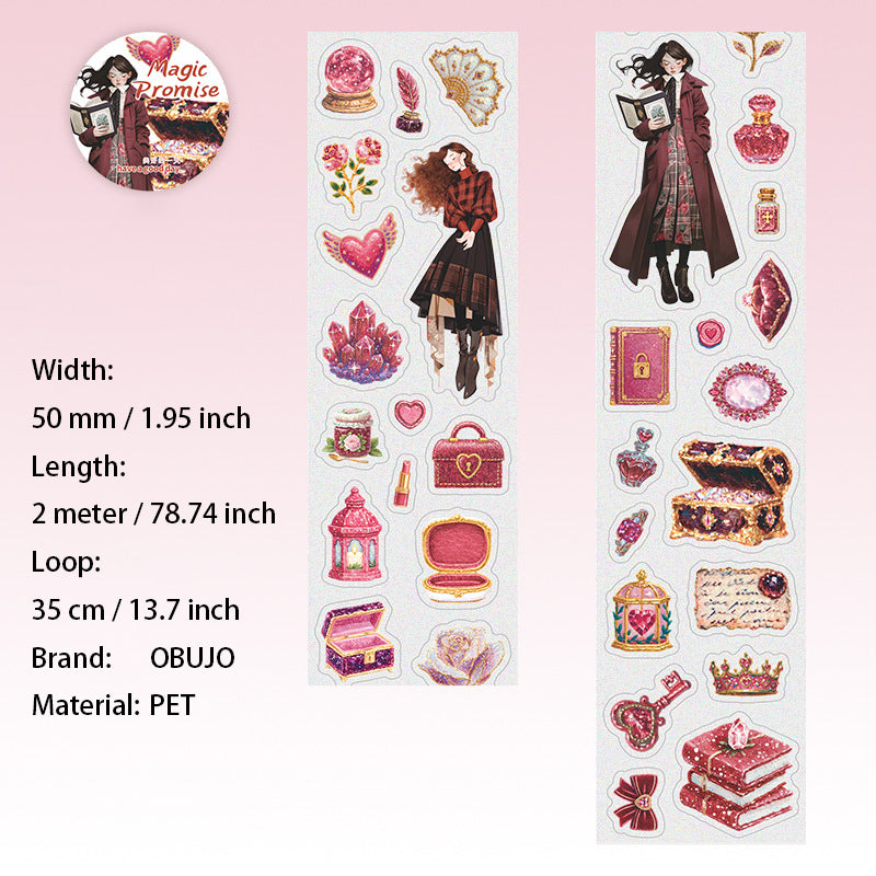 1 Roll Magic Girl PET Stickers Tape MFZY