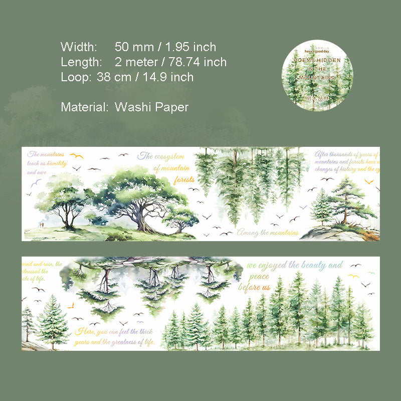 1 Roll Seasonal Forest Landscape Washi Tape CZSLJDS