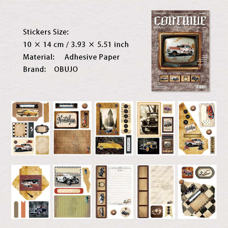 10 Sheets 80s Vintage Stickers GSXJ