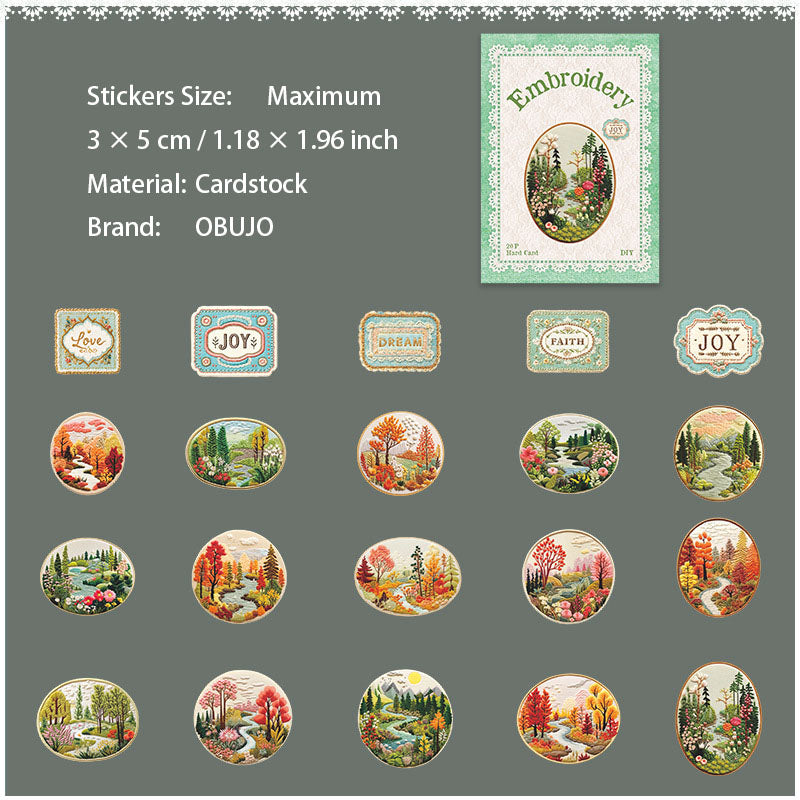 20 Pcs Natural Cardstock Stickeres CXBD