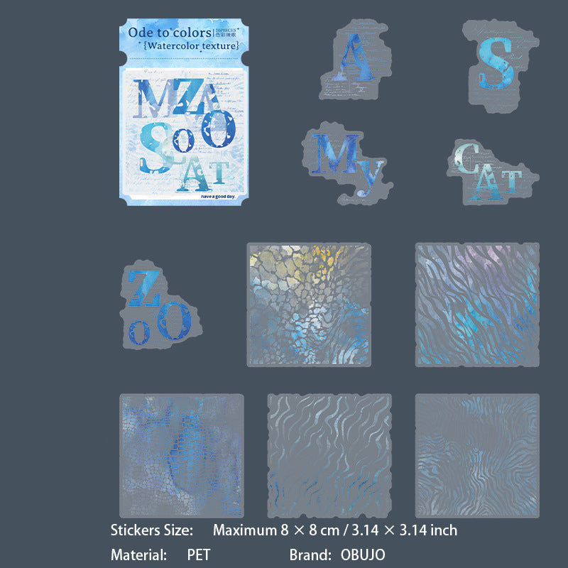 20 Pcs Watercolor Collage PET Stickers SCGS