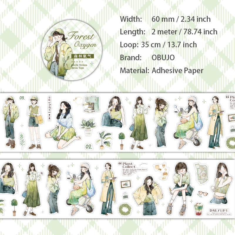 1 Roll Fashion Girl Stickers Tape WRBC