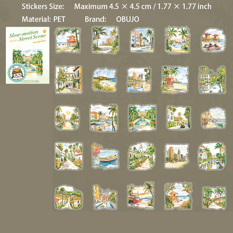 50 Pcs Seasonal Landscape PET Stickeres MJTJJ