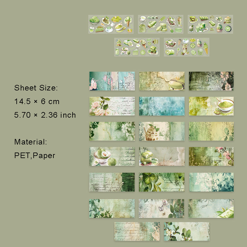 50 Sheets Chocolate Theme Paper and Stickers Book SHQKL