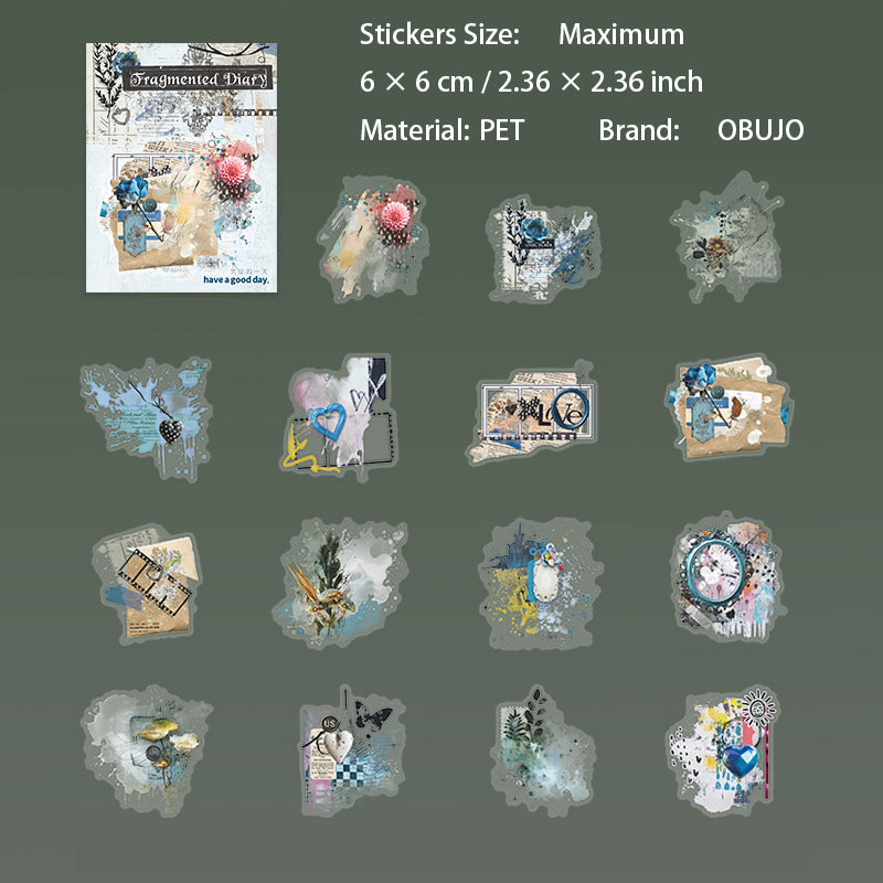 15 Pcs Vintage Collage PET Stickers LSRJ