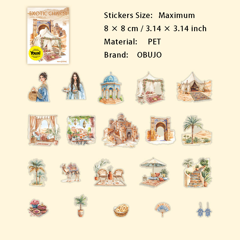 20 Pcs Travel Landscape PET Stickers YYZL