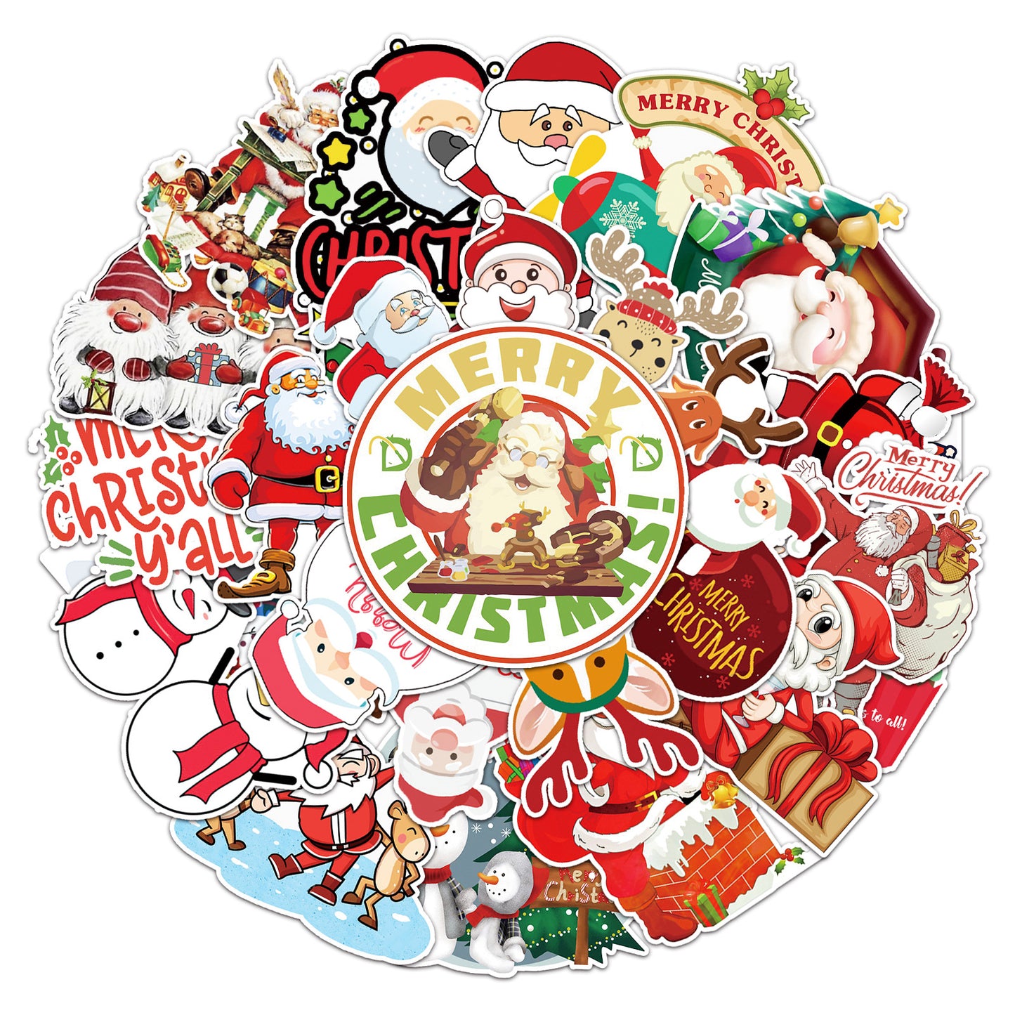 50 Pcs Vinyl Chirstmas Stickers SDJ354