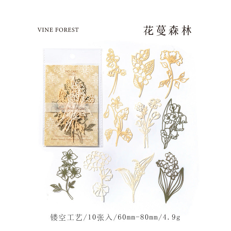 10 Pcs Flowers Cutout Paper HZYX