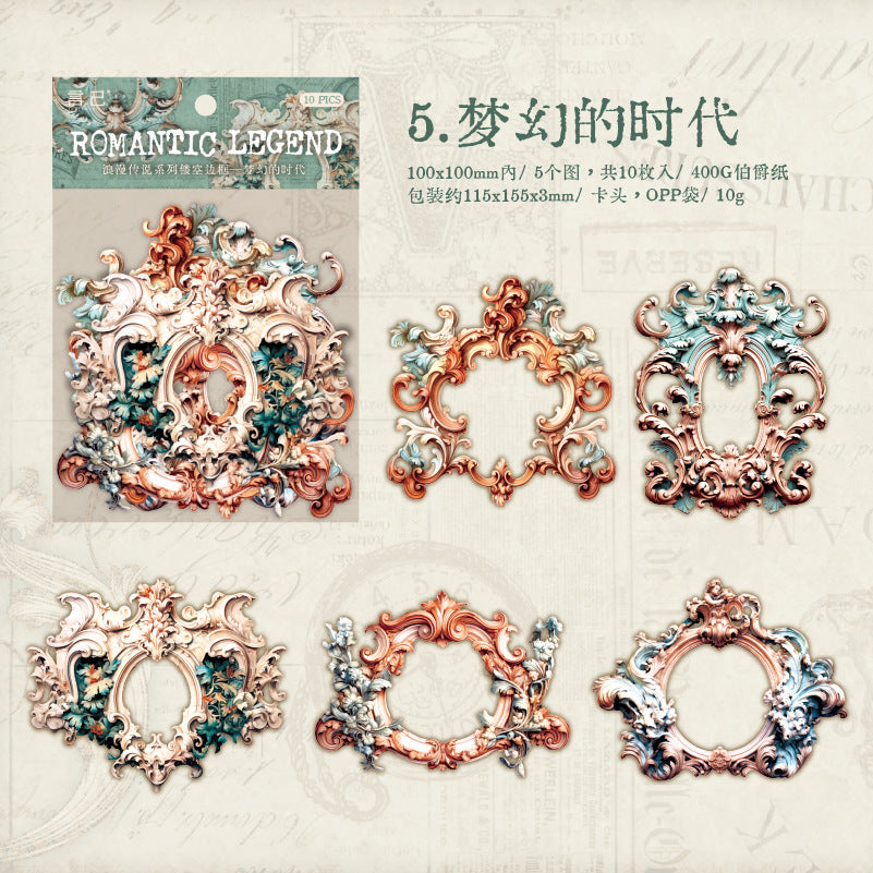 10 Pcs Floral Frame Paper LMCS