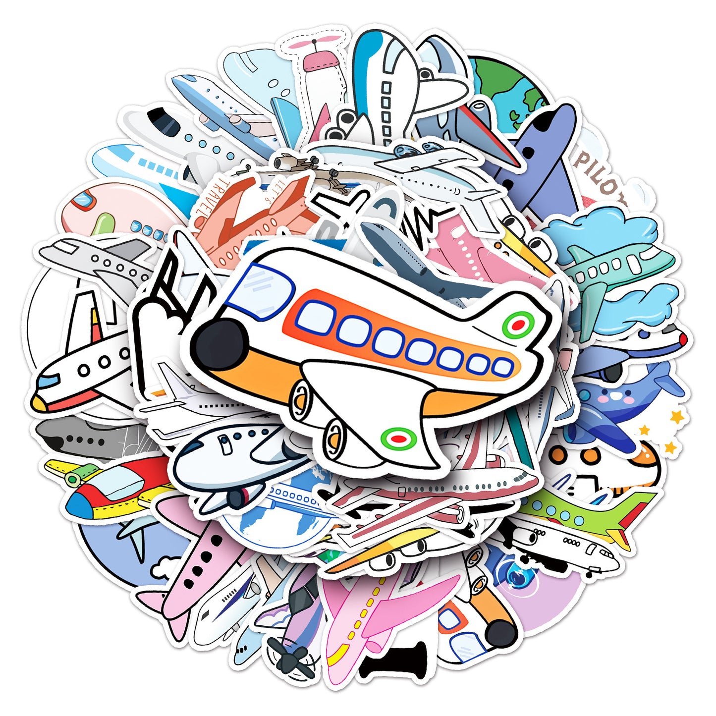 50 Pcs Vinyl Airplane Stickers FJ534