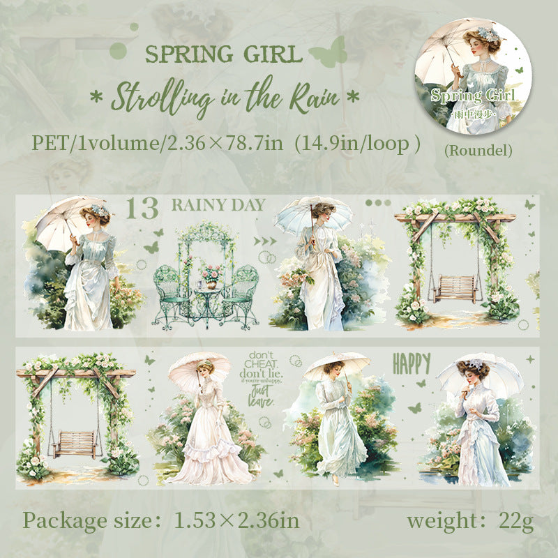 1 Roll Vintage Girl PET Tape CRSN