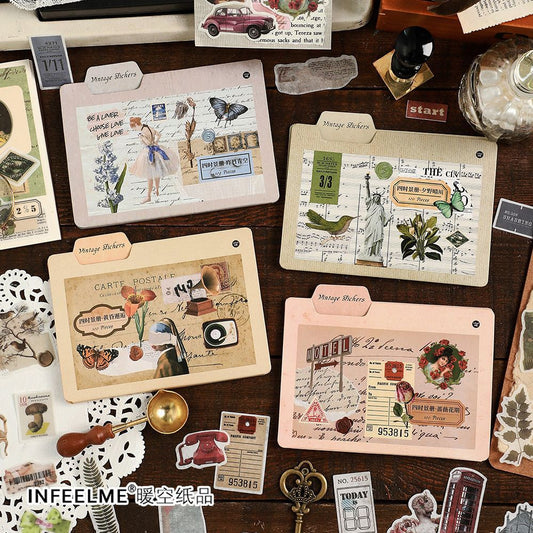 100 Pcs Vintage Journal Washi Stickers SSJC
