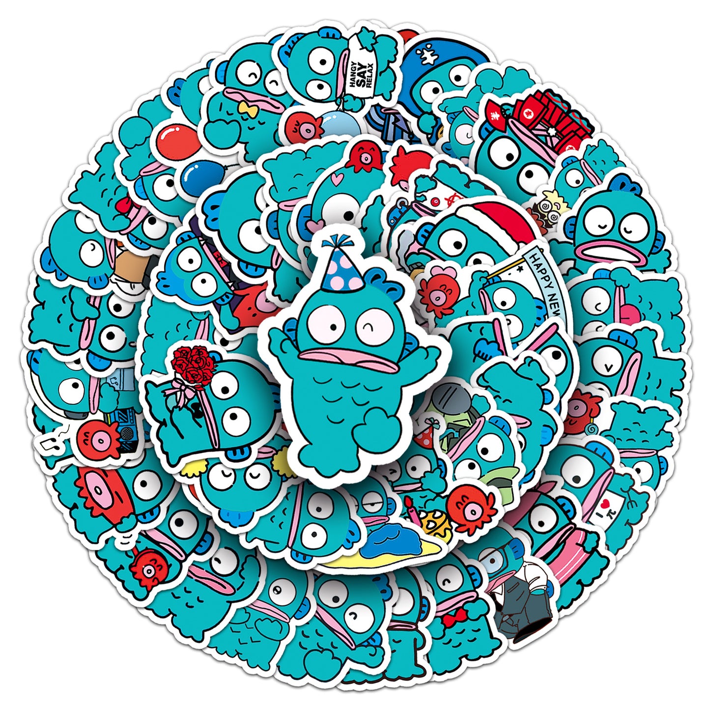 50 Pcs Vinyl Fish Stickers RHD1014