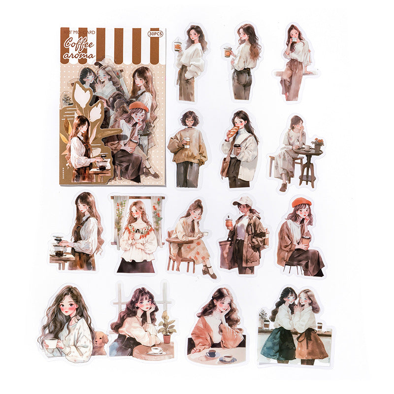 30 Pcs PET Girl Stickers WRBS