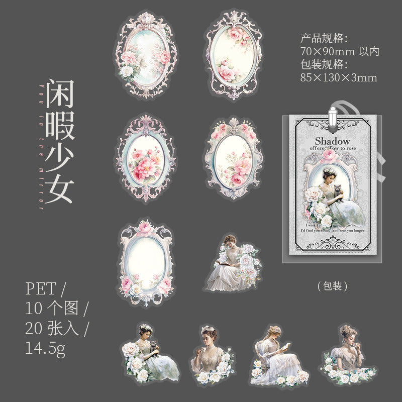 30 Pcs Mirror PET Stickers JZDN