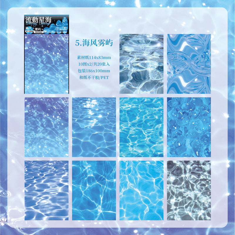 20 Pcs Creative Background Paper Stickers LDXH