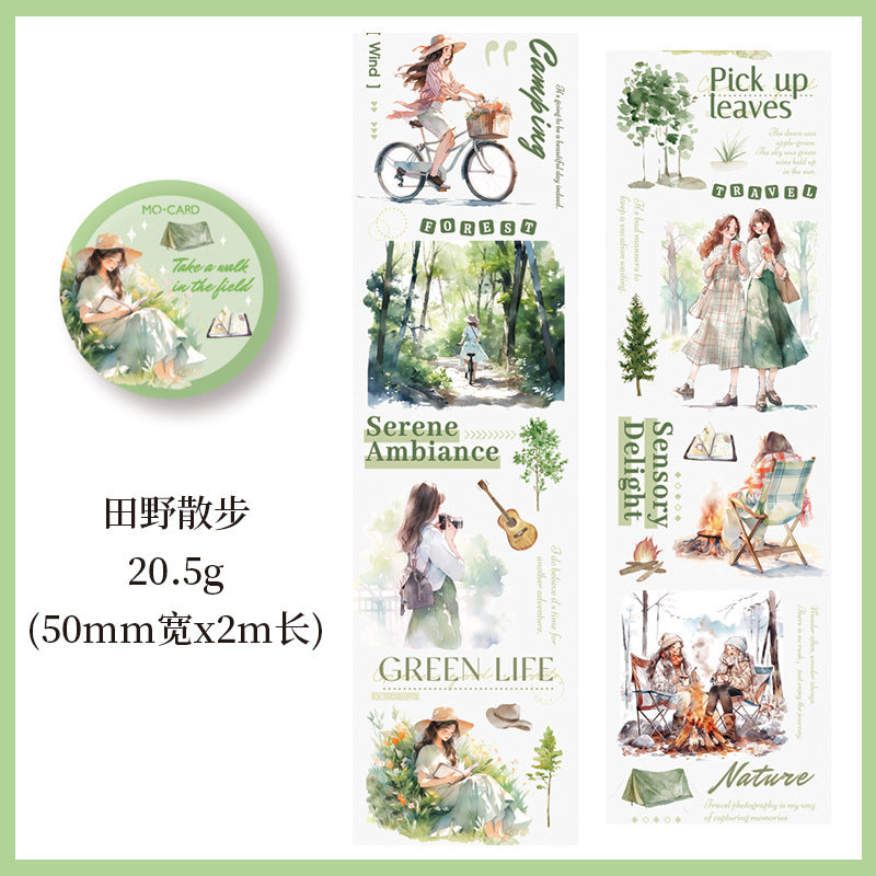 1 Roll Travelling Girl PET Stickers ZGDJJ