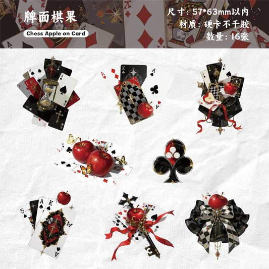 16 Pcs Poker Themed Journal Stickers ZPXL