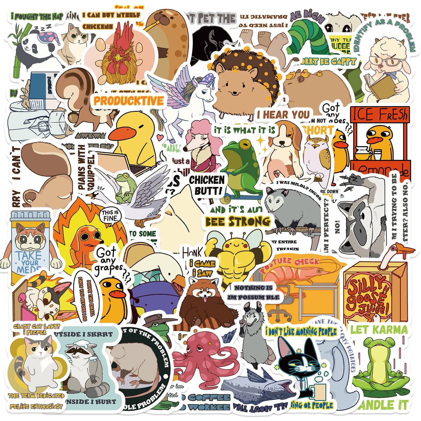 50 Pcs Vinyl Funny Stickers TT245