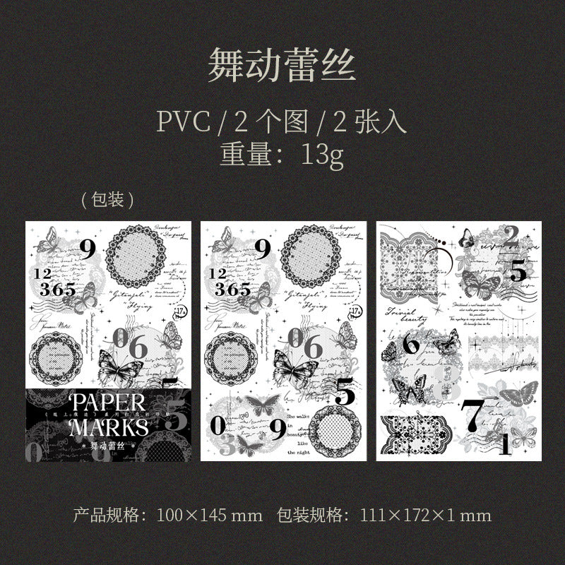 2 Sheet Vintage Transfer Stickers ZSHJ