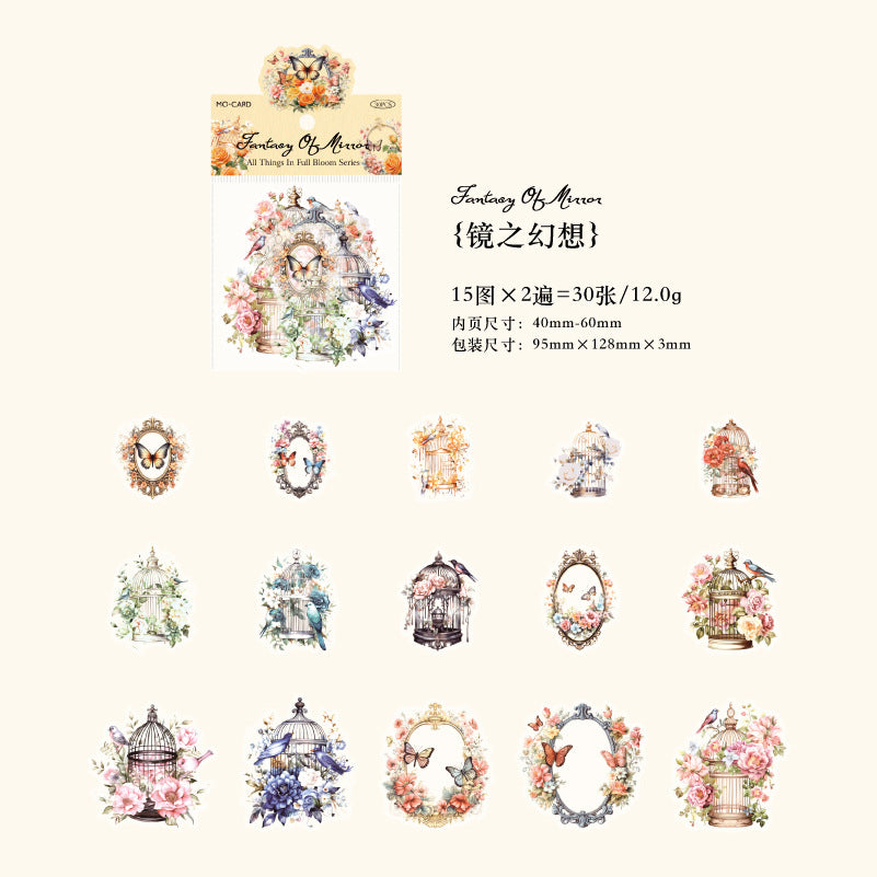 30 Pcs Vintage PET Stickers SMWX