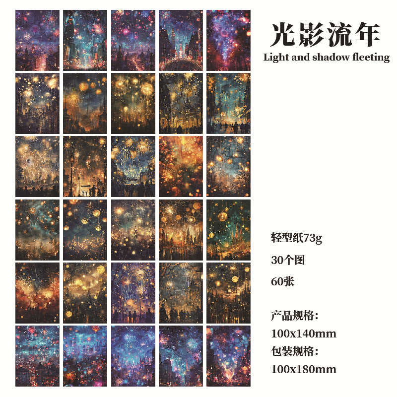 60 Pcs Dark Theme Scrapbook Paper SGSY