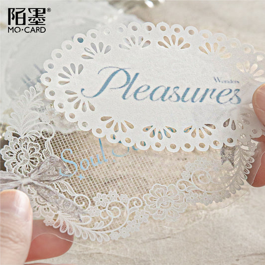 10 Pcs Lace Edged Journal Stickers LSHX