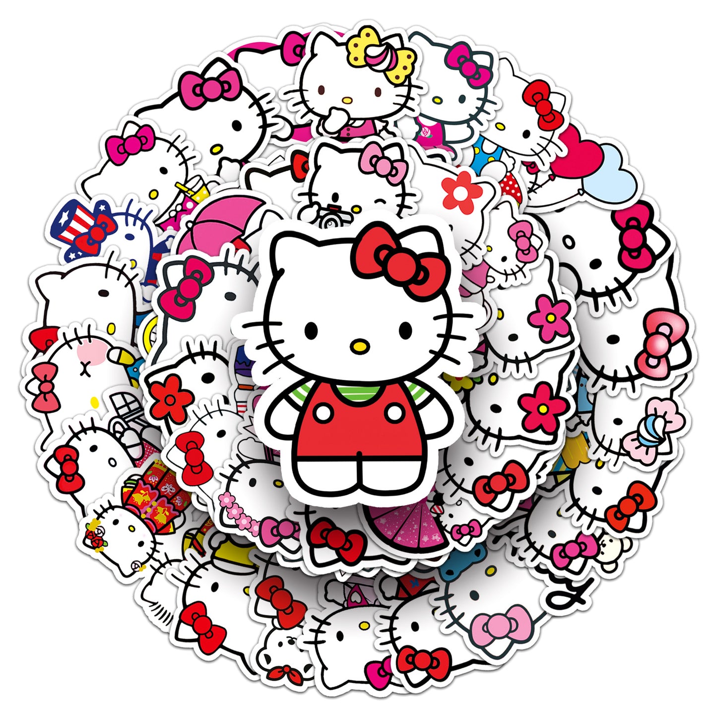 50 Pcs Vinyl Kitty Cat Stickers TZKT47