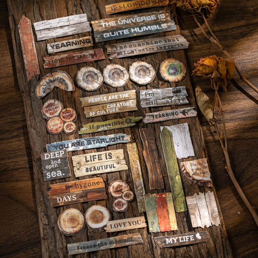 25 Pcs Woolen Words Embossed Stickers MWSY