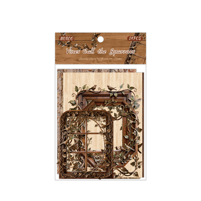 14 Pcs Vintage Journal Frame and Paper SYRK