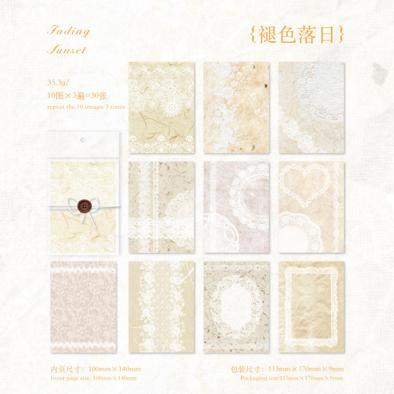 30 Sheets Lace Theme Scrapbook Paper LSXJ