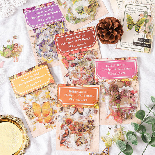 30 Pcs Plants Fairy Gold Foil PET Stickers WWZL