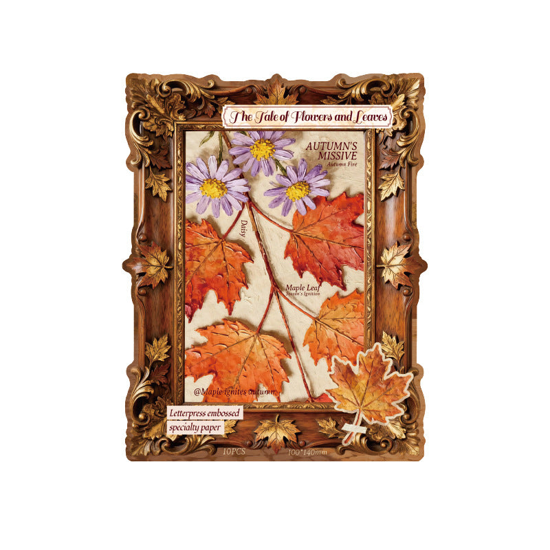 10 Pcs Vintage Botanical Embossed Paper THXY