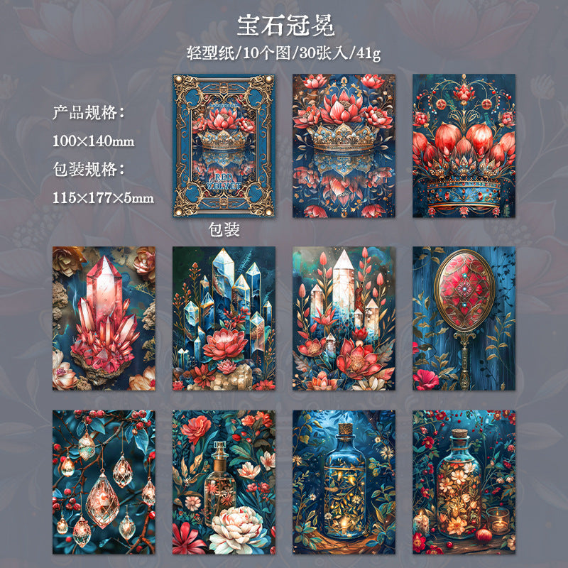 30 Pcs Vintage Red Scrapbook Paper HRSY